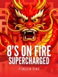 8s on fire supercharged slot logo